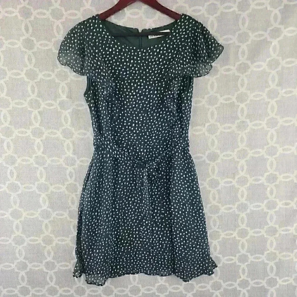 NWT Sm Wardrobe Ruffle Tied Waist Short Sleeve Chiffon Mini Dress M - Picture 1 of 9